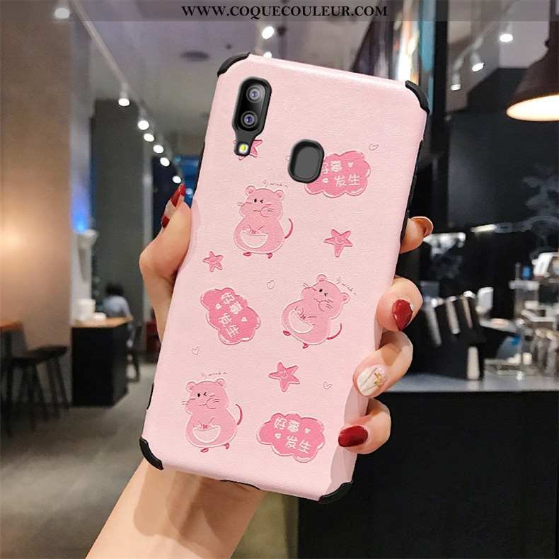 Étui Samsung Galaxy A40 Gaufrage Téléphone Portable Soie Mulberry, Coque Samsung Galaxy A40 Modèle F