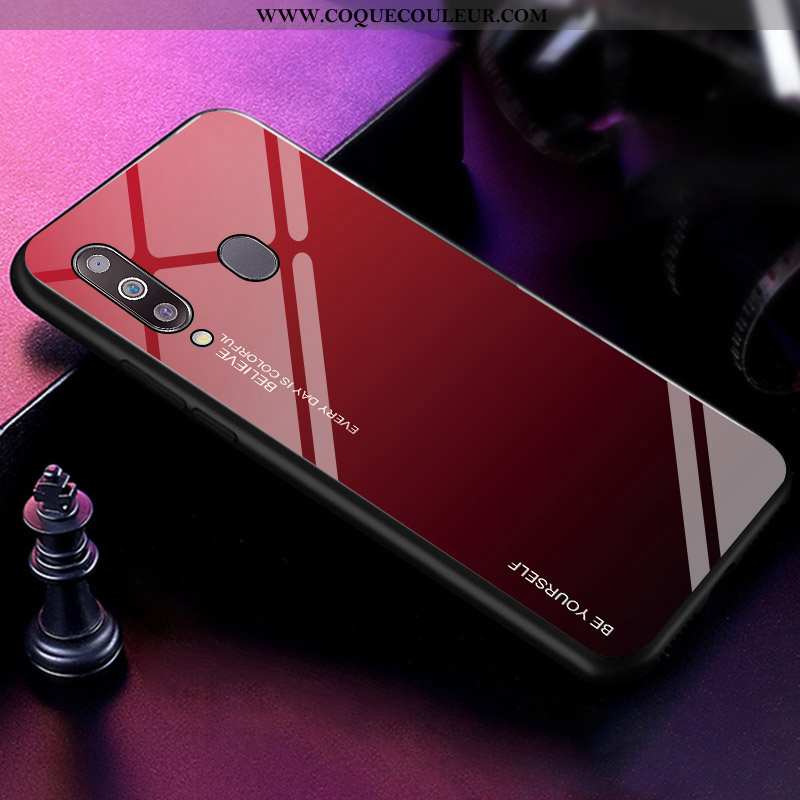 Housse Samsung Galaxy A40s Personnalité Coque Net Rouge, Étui Samsung Galaxy A40s Tendance Incassabl