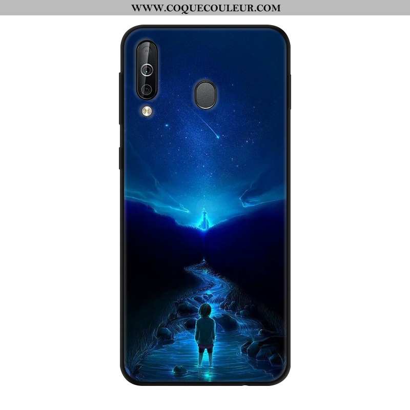 Housse Samsung Galaxy A40s Protection Bleu Marin Personnalité, Étui Samsung Galaxy A40s Verre Bleu F