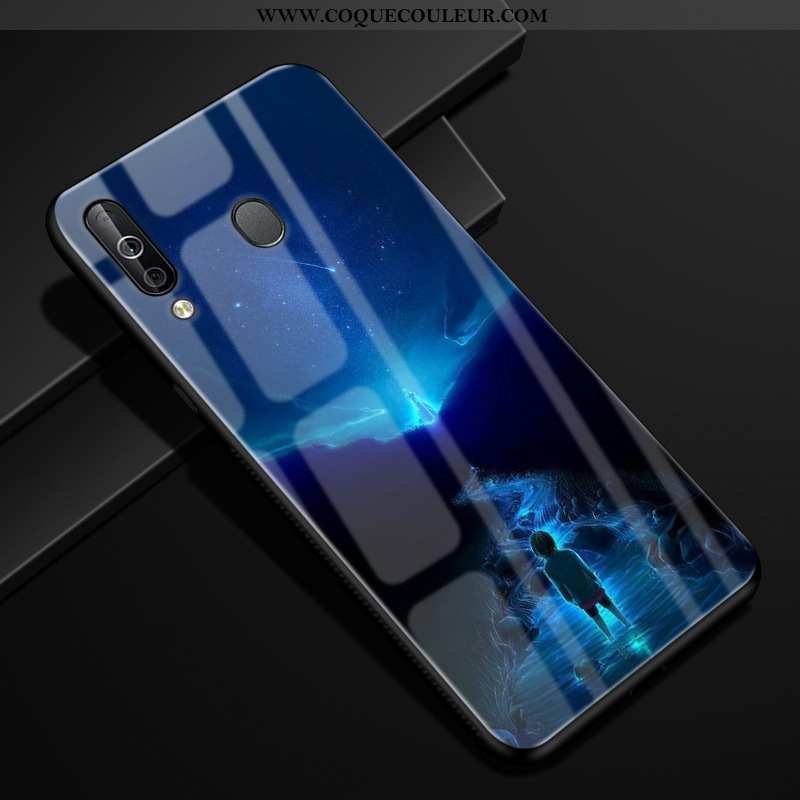 Housse Samsung Galaxy A40s Protection Bleu Marin Personnalité, Étui Samsung Galaxy A40s Verre Bleu F