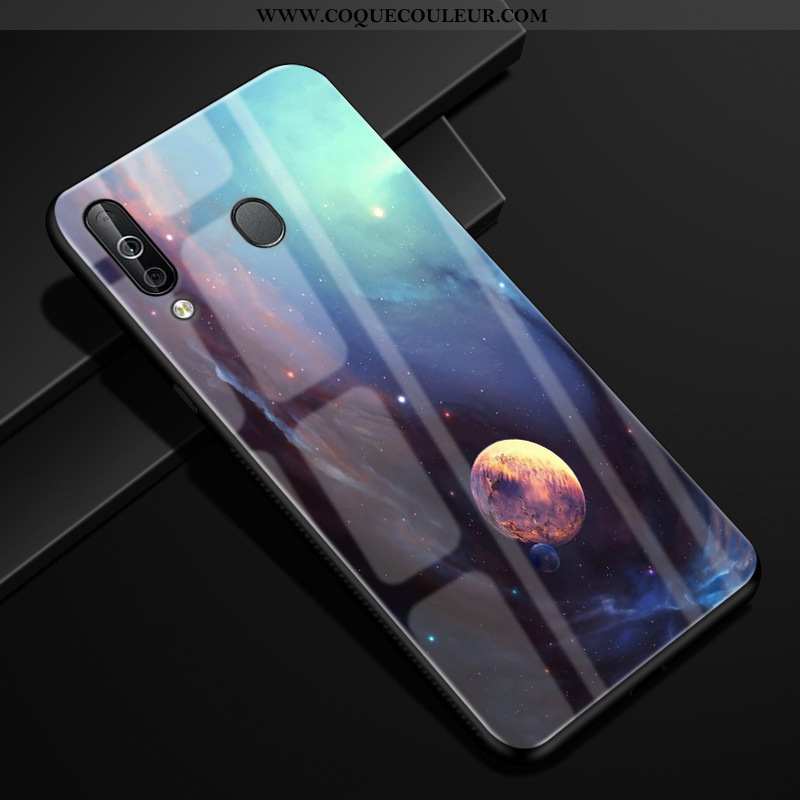 Housse Samsung Galaxy A40s Protection Bleu Marin Personnalité, Étui Samsung Galaxy A40s Verre Bleu F