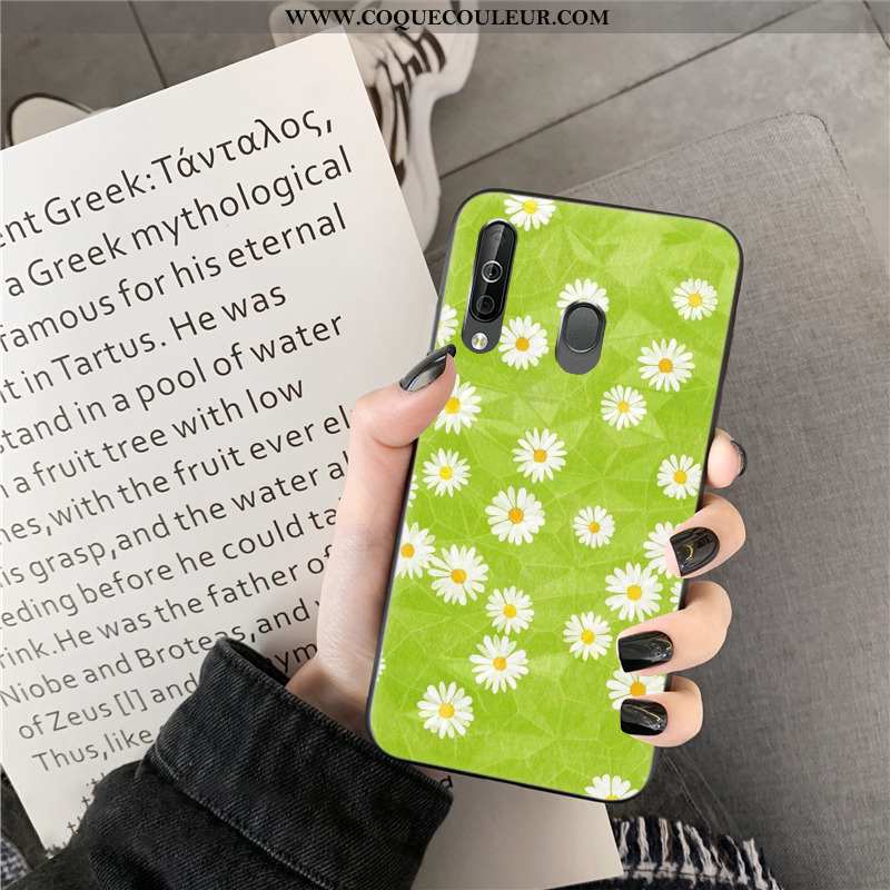 Étui Samsung Galaxy A40s Modèle Fleurie Frais Fleurs, Coque Samsung Galaxy A40s Vert Verte