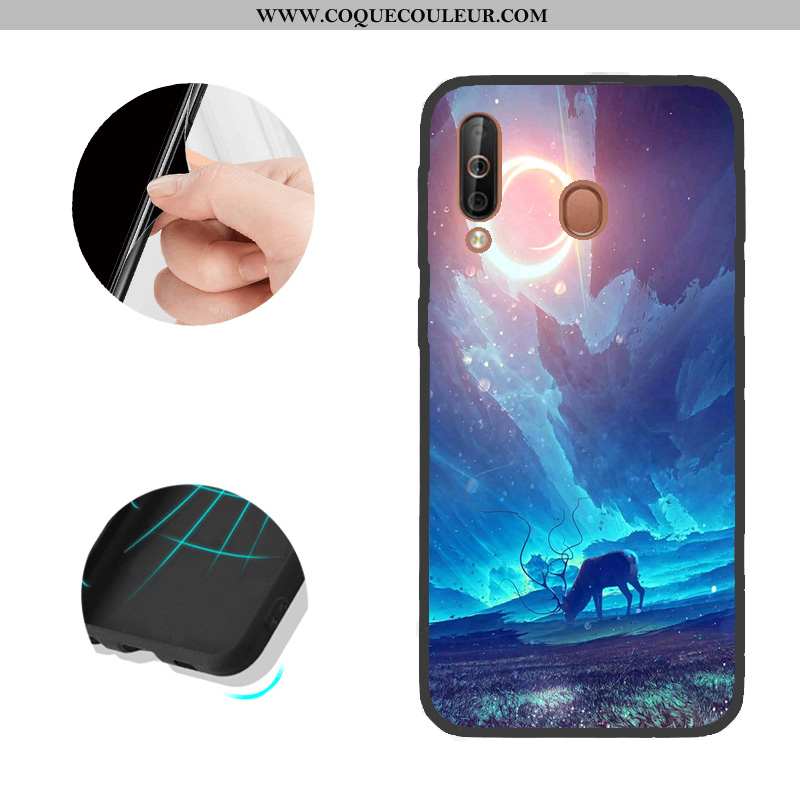 Étui Samsung Galaxy A40s Modèle Fleurie Téléphone Portable, Coque Samsung Galaxy A40s Noir Étoile