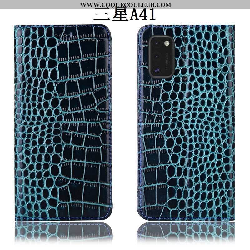 Housse Samsung Galaxy A41 Cuir Véritable Incassable Étoile, Étui Samsung Galaxy A41 Protection Tout 