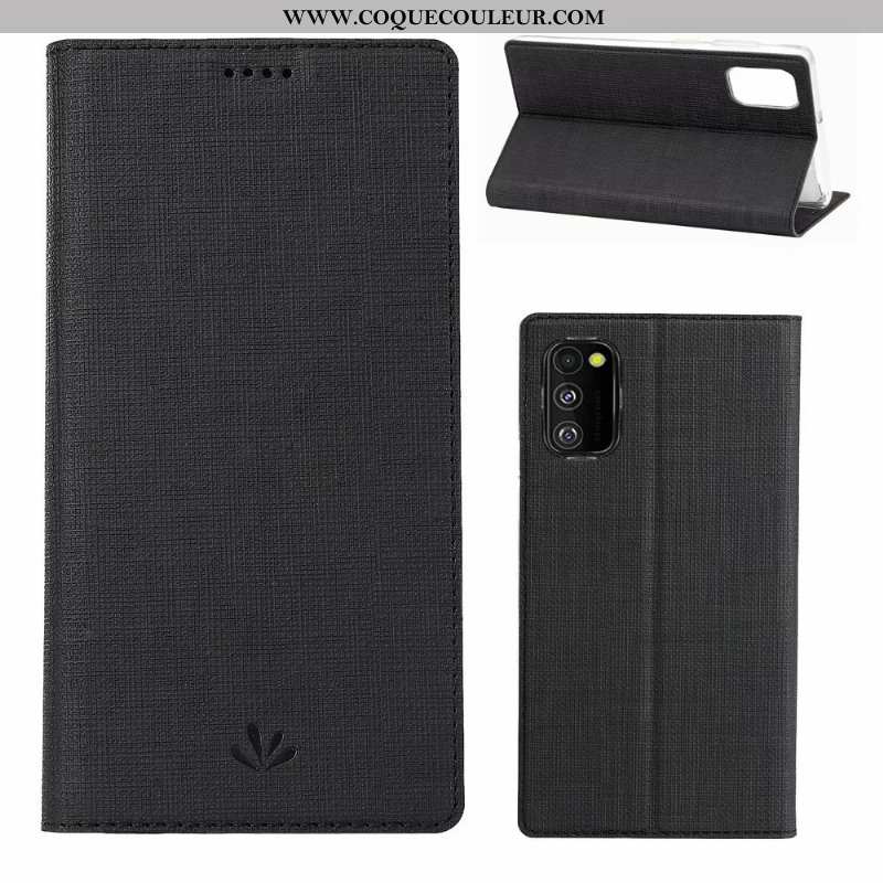 Housse Samsung Galaxy A41 Cuir Téléphone Portable Étoile, Étui Samsung Galaxy A41 Modèle Fleurie Gri