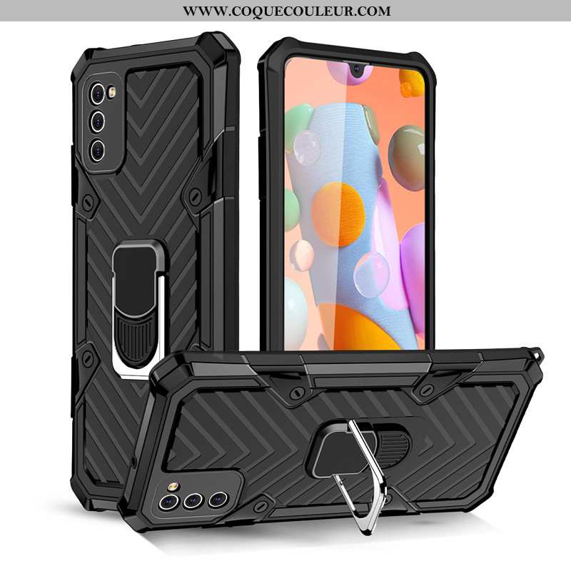 Coque Samsung Galaxy A41 Protection Anneau Coque, Housse Samsung Galaxy A41 À Bord Magnétisme Noir