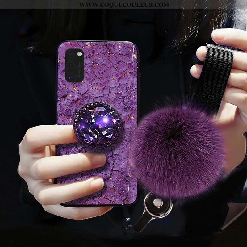 Housse Samsung Galaxy A41 Protection Violet Coque, Étui Samsung Galaxy A41 Luxe Mode