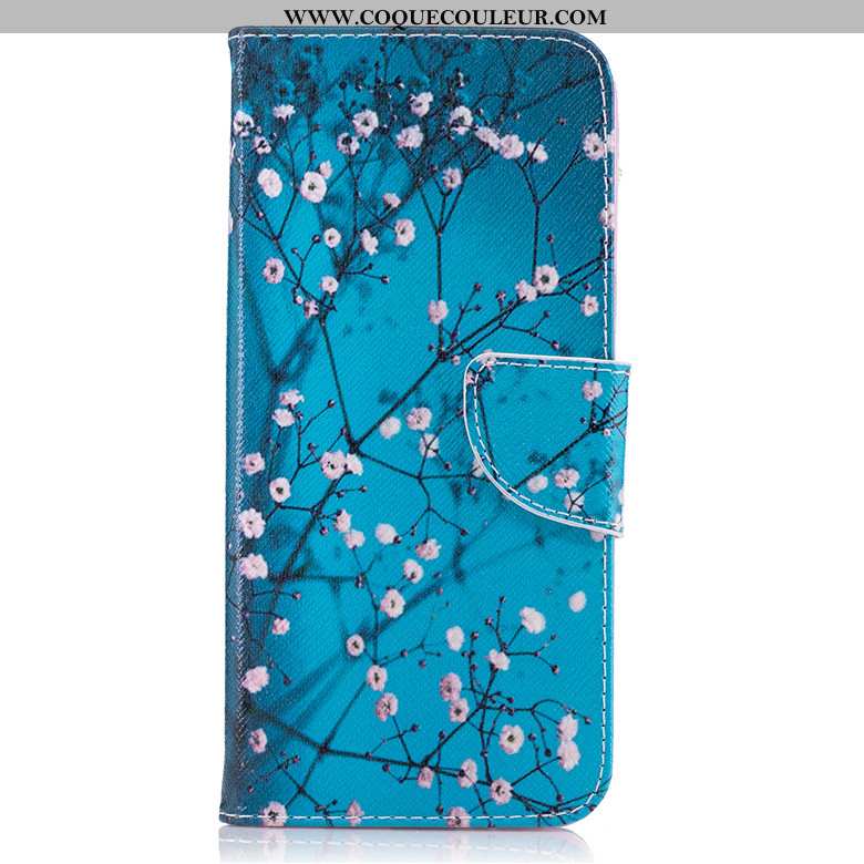 Housse Samsung Galaxy A41 Dessin Animé Incassable Cuir, Étui Samsung Galaxy A41 Tendance Bleu