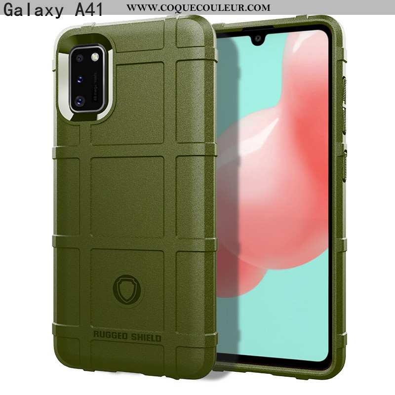 Housse Samsung Galaxy A41 Protection Vert Coque, Étui Samsung Galaxy A41 Luxe Tout Compris Verte