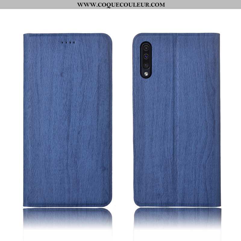 Housse Samsung Galaxy A50 Cuir Fluide Doux Incassable, Étui Samsung Galaxy A50 Modèle Fleurie Clamsh