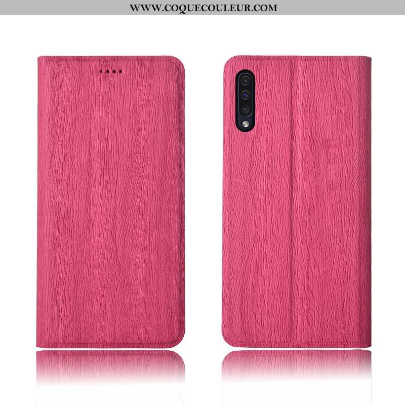 Housse Samsung Galaxy A50 Cuir Fluide Doux Incassable, Étui Samsung Galaxy A50 Modèle Fleurie Clamsh