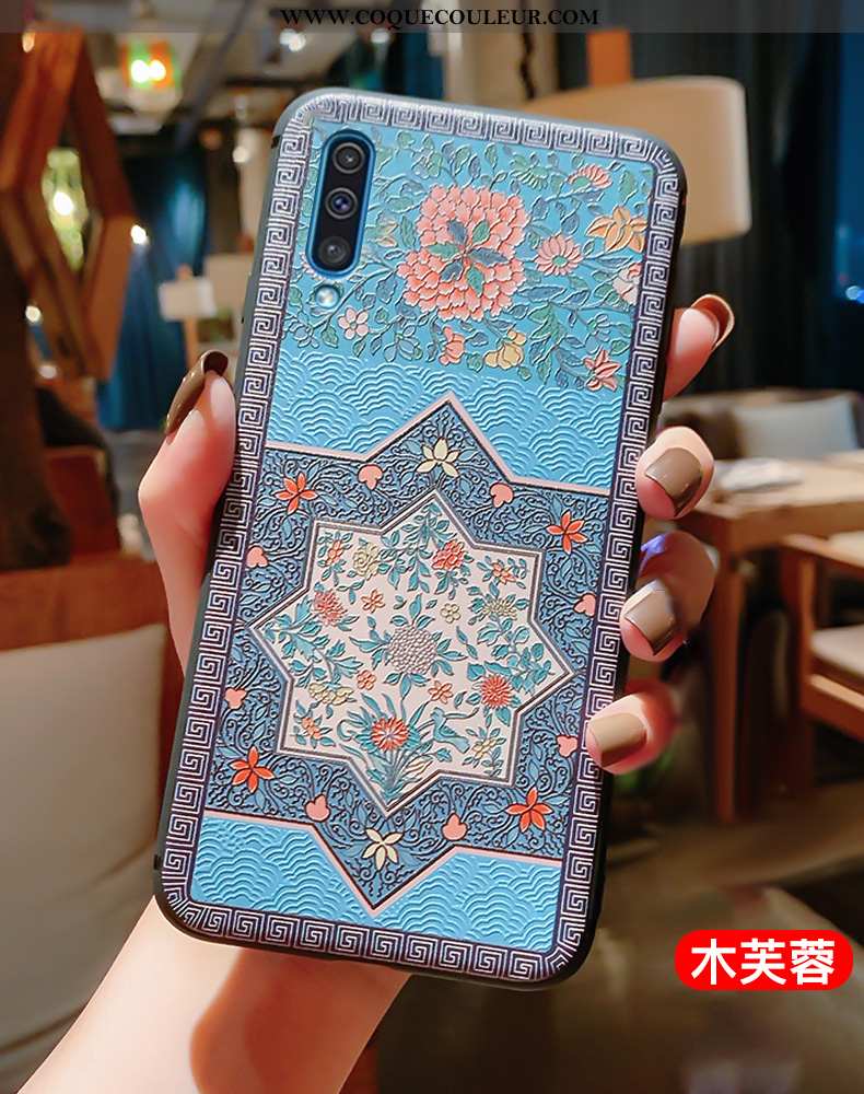 Housse Samsung Galaxy A50 Protection Style Chinois Ultra, Étui Samsung Galaxy A50 Gaufrage Vent Roug