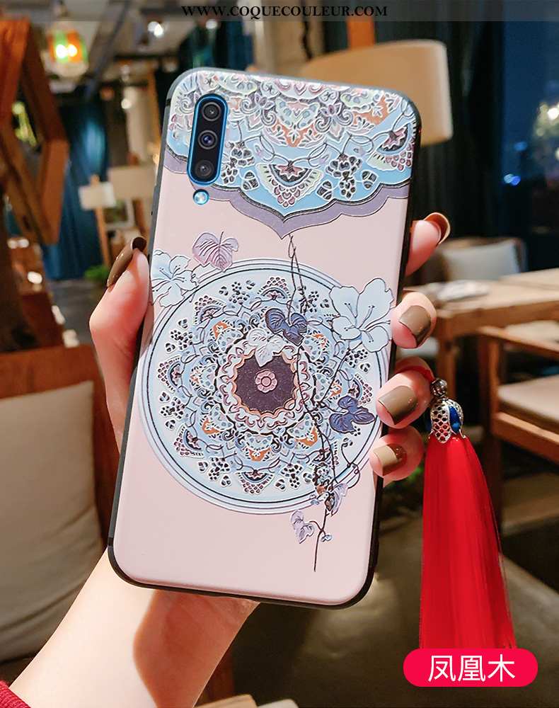 Étui Samsung Galaxy A50 Vintage Étoile Fluide Doux, Coque Samsung Galaxy A50 Ultra Bleu