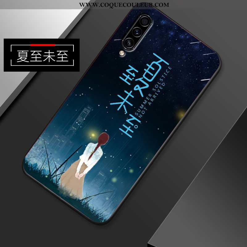 Housse Samsung Galaxy A50 Silicone Incassable Étui, Étui Samsung Galaxy A50 Protection Simple Bleu F