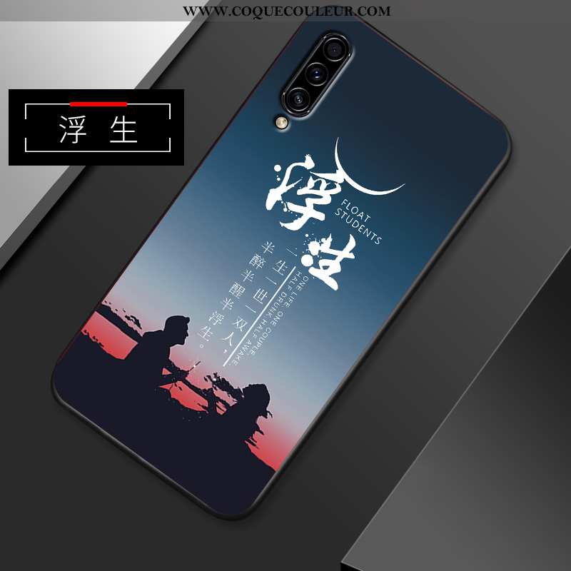 Housse Samsung Galaxy A50 Silicone Incassable Étui, Étui Samsung Galaxy A50 Protection Simple Bleu F