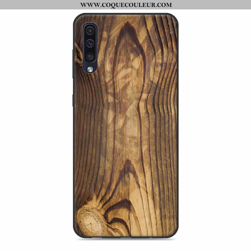 Coque Samsung Galaxy A50 En Bois Modèle Fleurie Nouveau, Housse Samsung Galaxy A50 Tendance Créatif 