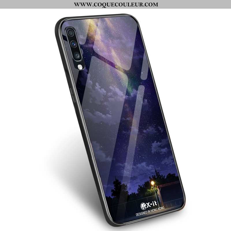 Housse Samsung Galaxy A50 Verre Téléphone Portable Ciel Étoilé, Étui Samsung Galaxy A50 Ornements Su