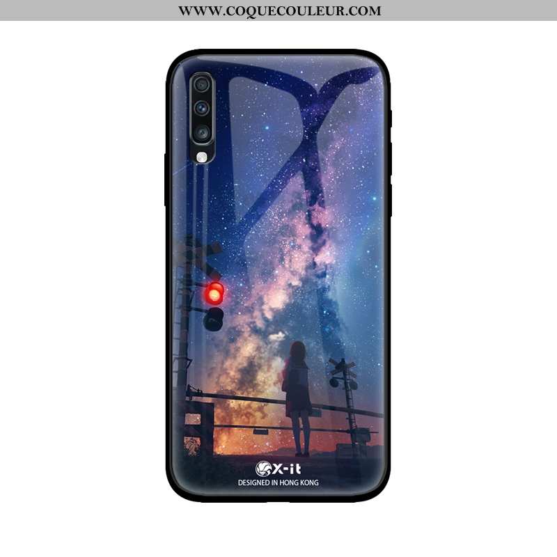 Housse Samsung Galaxy A50 Verre Téléphone Portable Ciel Étoilé, Étui Samsung Galaxy A50 Ornements Su