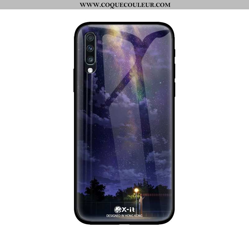 Housse Samsung Galaxy A50 Verre Téléphone Portable Ciel Étoilé, Étui Samsung Galaxy A50 Ornements Su