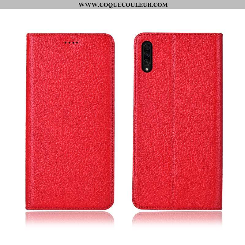 Étui Samsung Galaxy A50s Silicone Délavé En Daim Litchi, Coque Samsung Galaxy A50s Protection Khaki