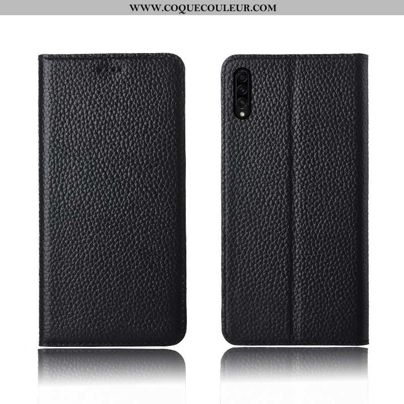 Étui Samsung Galaxy A50s Silicone Délavé En Daim Litchi, Coque Samsung Galaxy A50s Protection Khaki