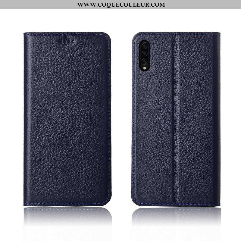 Étui Samsung Galaxy A50s Silicone Délavé En Daim Litchi, Coque Samsung Galaxy A50s Protection Khaki