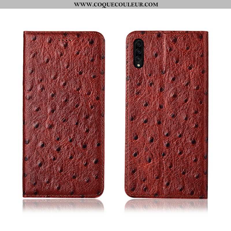 Coque Samsung Galaxy A50s Modèle Fleurie Marron Téléphone Portable, Housse Samsung Galaxy A50s Fluid