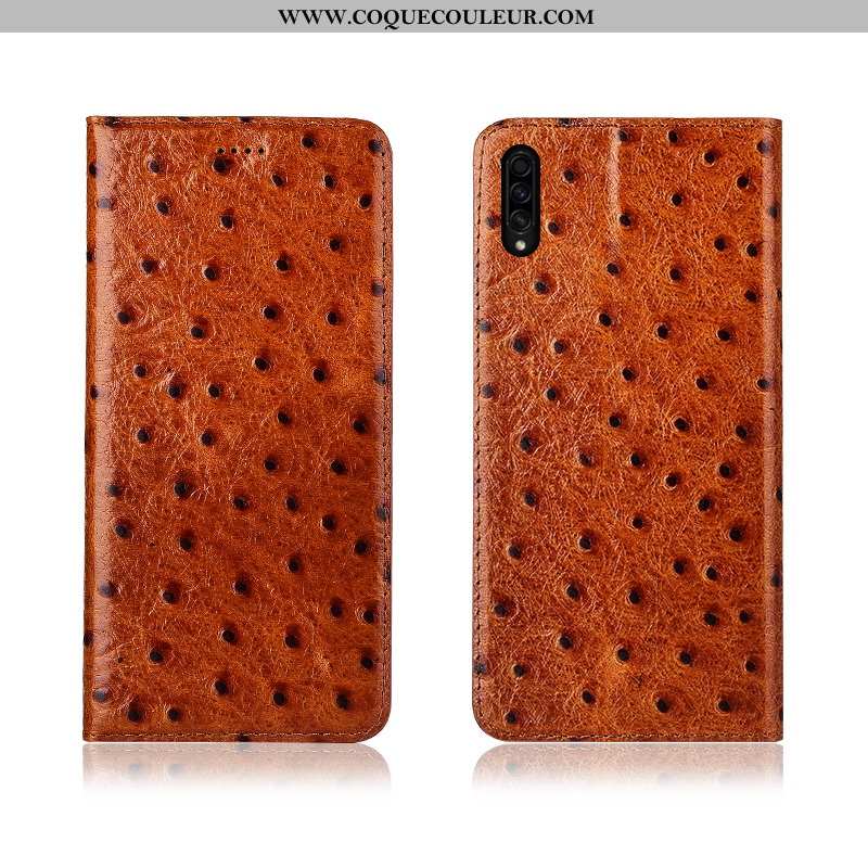 Coque Samsung Galaxy A50s Modèle Fleurie Marron Téléphone Portable, Housse Samsung Galaxy A50s Fluid