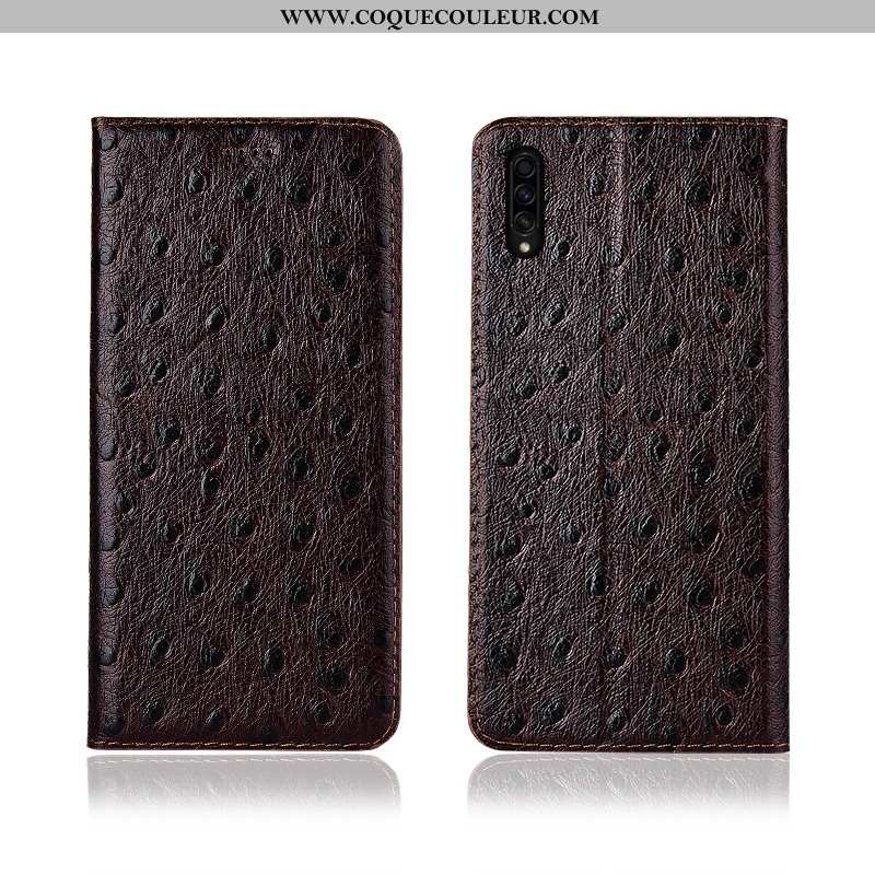 Coque Samsung Galaxy A50s Modèle Fleurie Marron Téléphone Portable, Housse Samsung Galaxy A50s Fluid