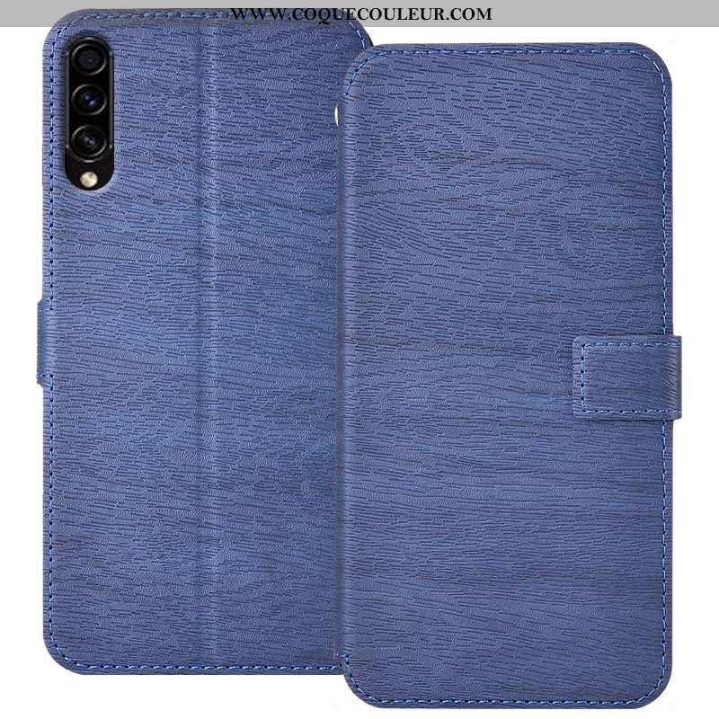 Étui Samsung Galaxy A50s Protection Clamshell Tout Compris, Coque Samsung Galaxy A50s Cuir Bleu