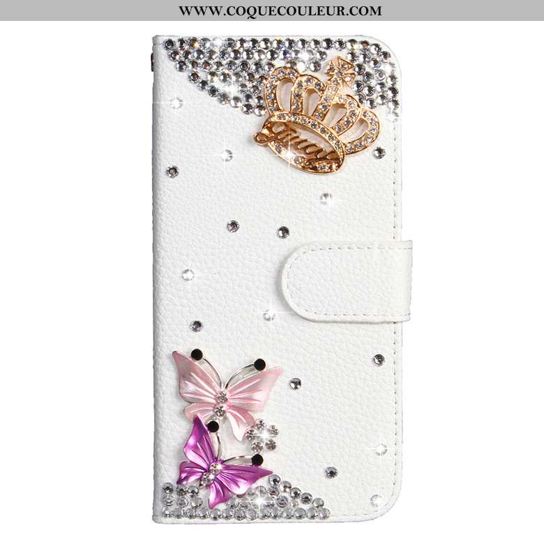 Étui Samsung Galaxy A50s Protection Coque Fleurs De Papillons, Samsung Galaxy A50s Strass Étoile Bla