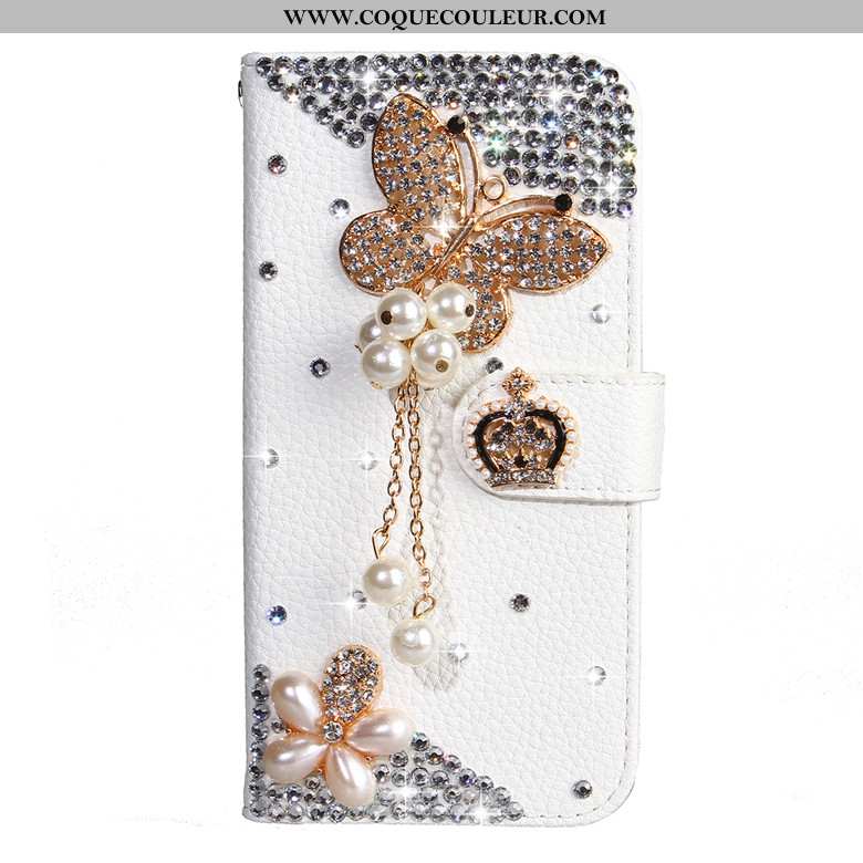 Étui Samsung Galaxy A50s Protection Coque Fleurs De Papillons, Samsung Galaxy A50s Strass Étoile Bla