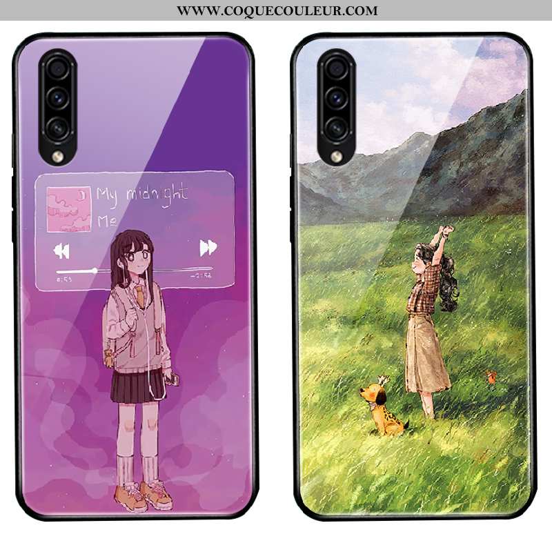 Coque Samsung Galaxy A50s Verre Protection Tout Compris, Housse Samsung Galaxy A50s Charmant Violet