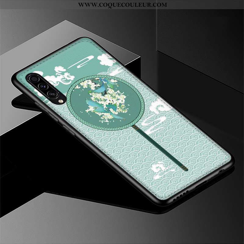 Étui Samsung Galaxy A50s Gaufrage Protection Modèle Fleurie, Coque Samsung Galaxy A50s Tendance Blan