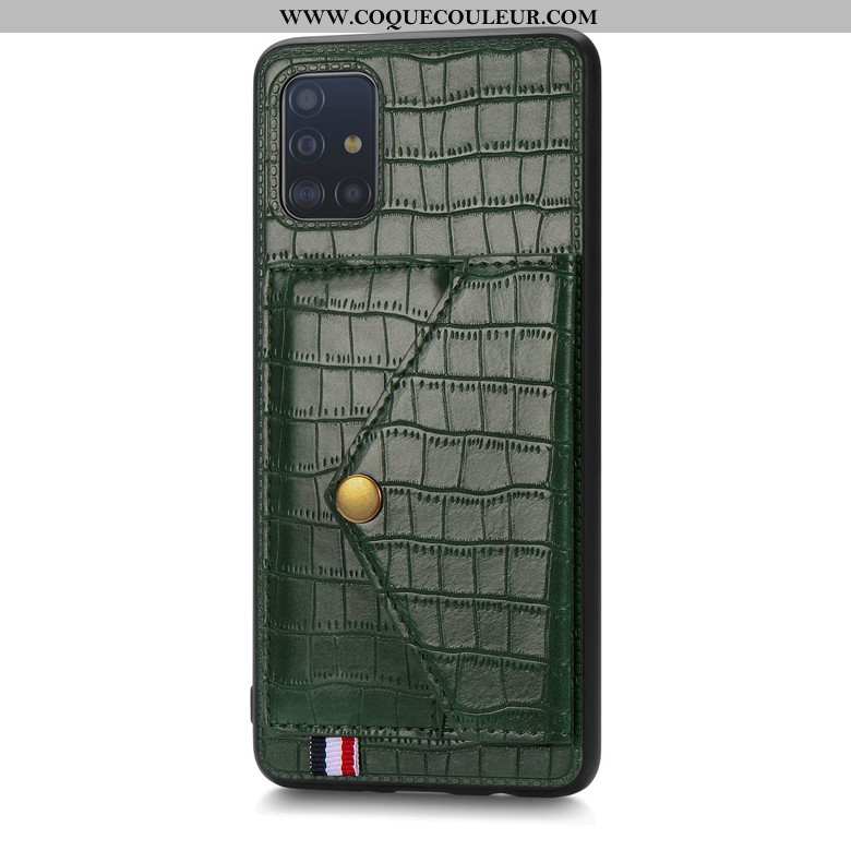 Étui Samsung Galaxy A51 Silicone Coque Modèle Fleurie, Samsung Galaxy A51 Protection Crocodile Verte