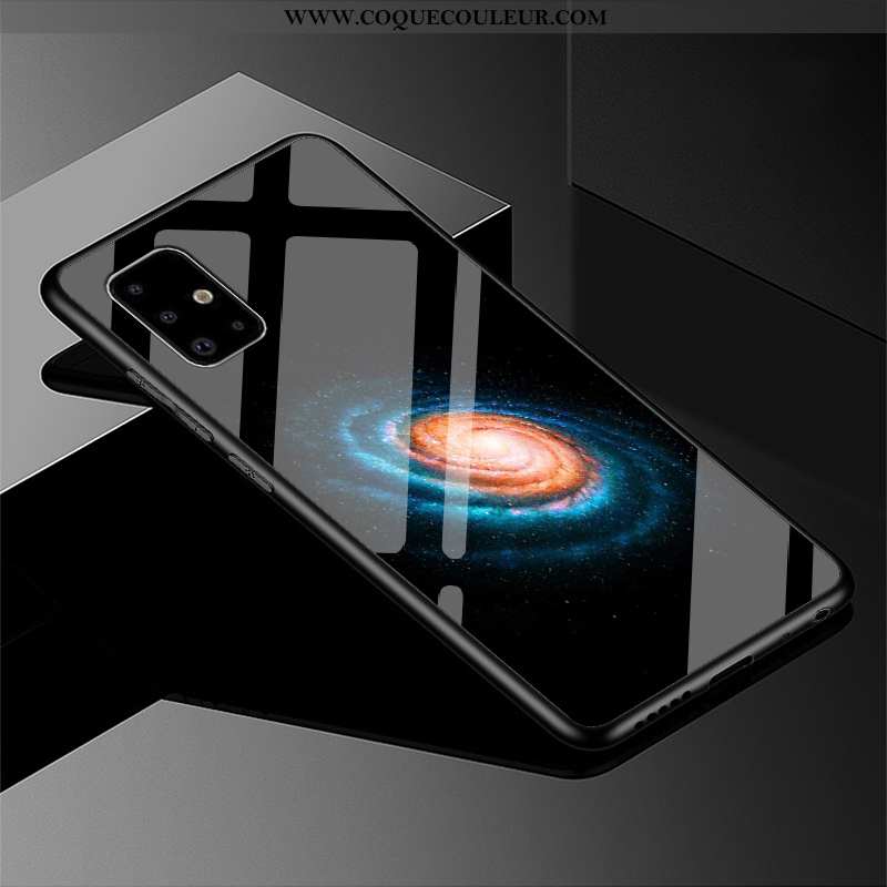 Coque Samsung Galaxy A51 Délavé En Daim Amoureux, Housse Samsung Galaxy A51 Personnalité Verre Noir