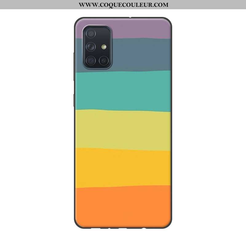 Coque Samsung Galaxy A51 Fluide Doux Étui Coque, Housse Samsung Galaxy A51 Protection Paysage Gris