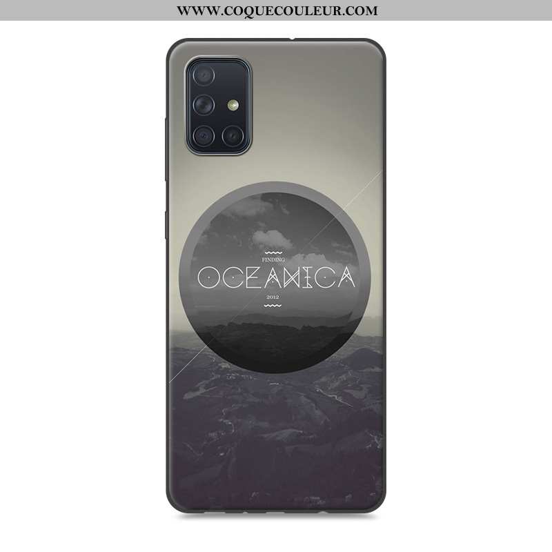 Coque Samsung Galaxy A51 Fluide Doux Étui Coque, Housse Samsung Galaxy A51 Protection Paysage Gris