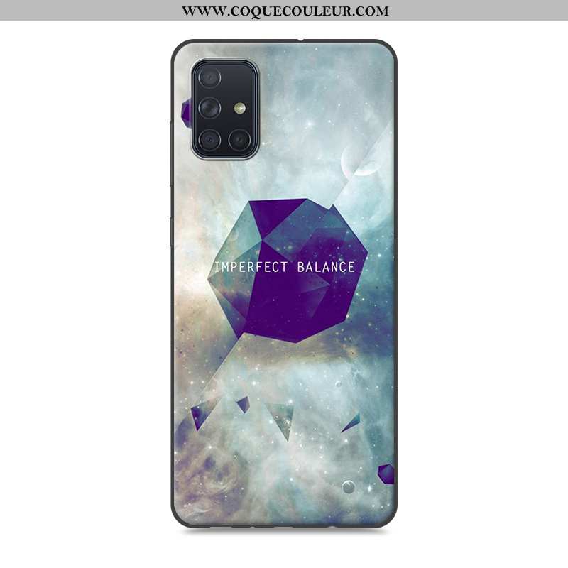 Coque Samsung Galaxy A51 Fluide Doux Étui Coque, Housse Samsung Galaxy A51 Protection Paysage Gris