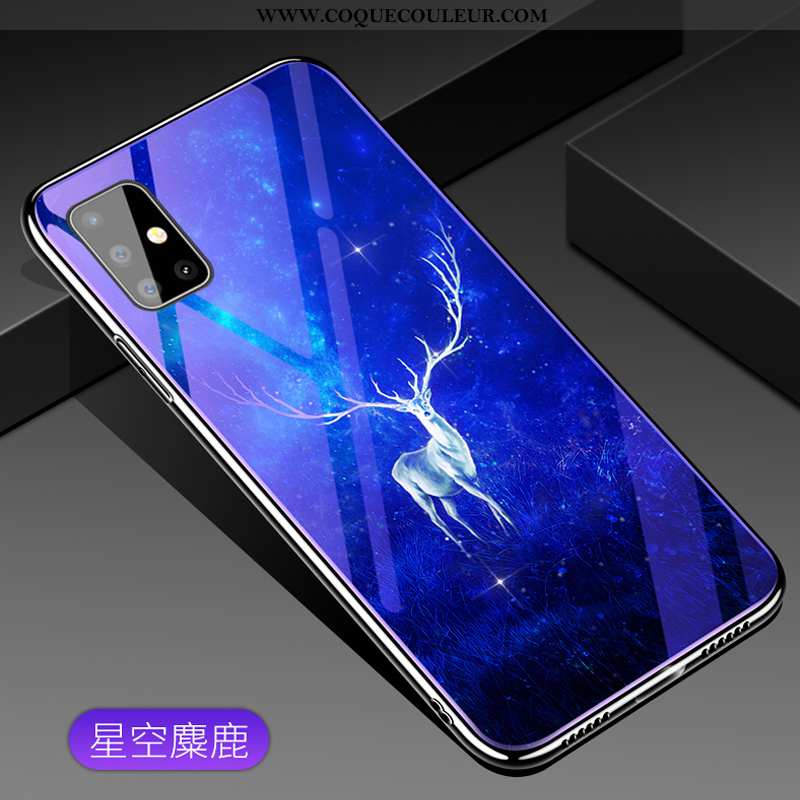 Étui Samsung Galaxy A51 Verre Fluide Doux Protection, Coque Samsung Galaxy A51 Tendance Luxe Violet