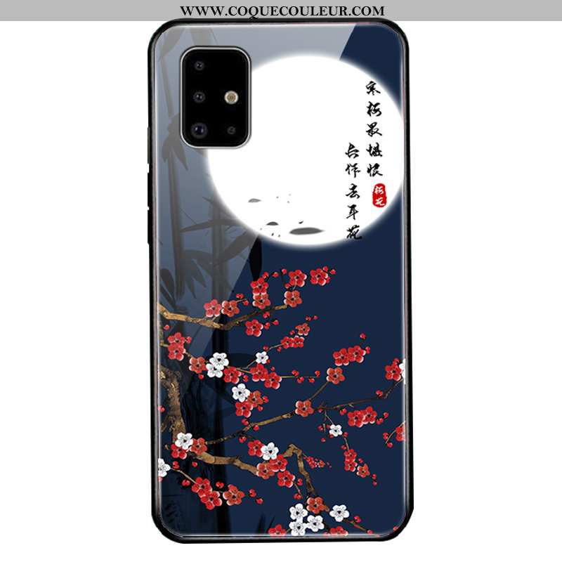 Étui Samsung Galaxy A51 Silicone Personnalisé Dessin Animé, Coque Samsung Galaxy A51 Mode Bleu Marin