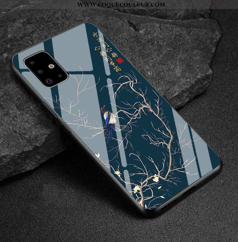 Étui Samsung Galaxy A51 Silicone Personnalisé Dessin Animé, Coque Samsung Galaxy A51 Mode Bleu Marin