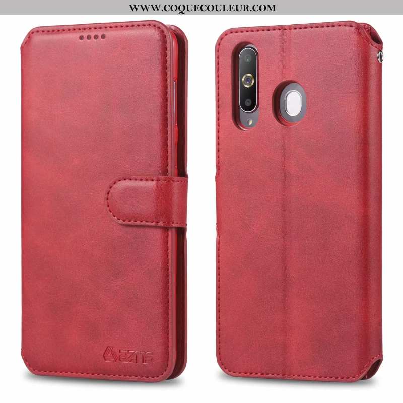 Coque Samsung Galaxy A60 Cuir Étui, Housse Samsung Galaxy A60 Fluide Doux Téléphone Portable Marron