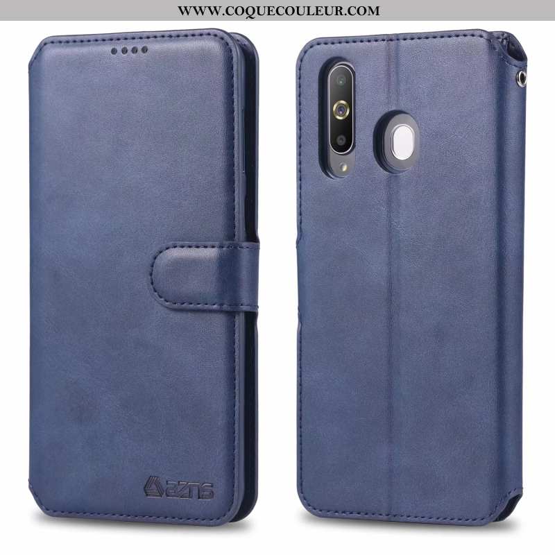 Coque Samsung Galaxy A60 Cuir Étui, Housse Samsung Galaxy A60 Fluide Doux Téléphone Portable Marron