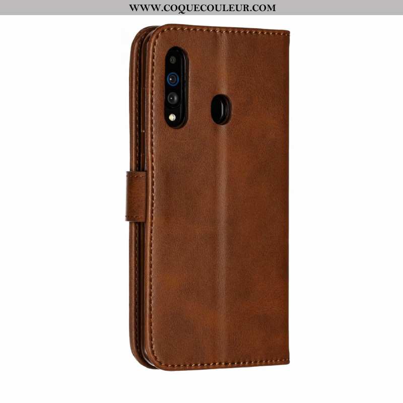 Étui Samsung Galaxy A60 Fluide Doux Coque Tempérer, Samsung Galaxy A60 Silicone Clamshell Marron