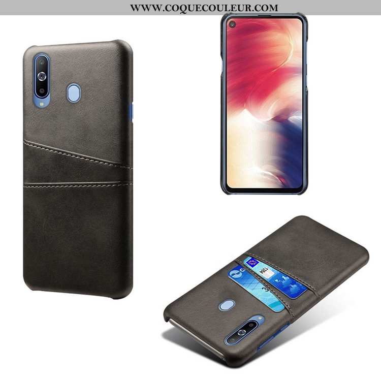 Housse Samsung Galaxy A60 Cuir Petit Téléphone Portable, Étui Samsung Galaxy A60 Modèle Fleurie Jaun