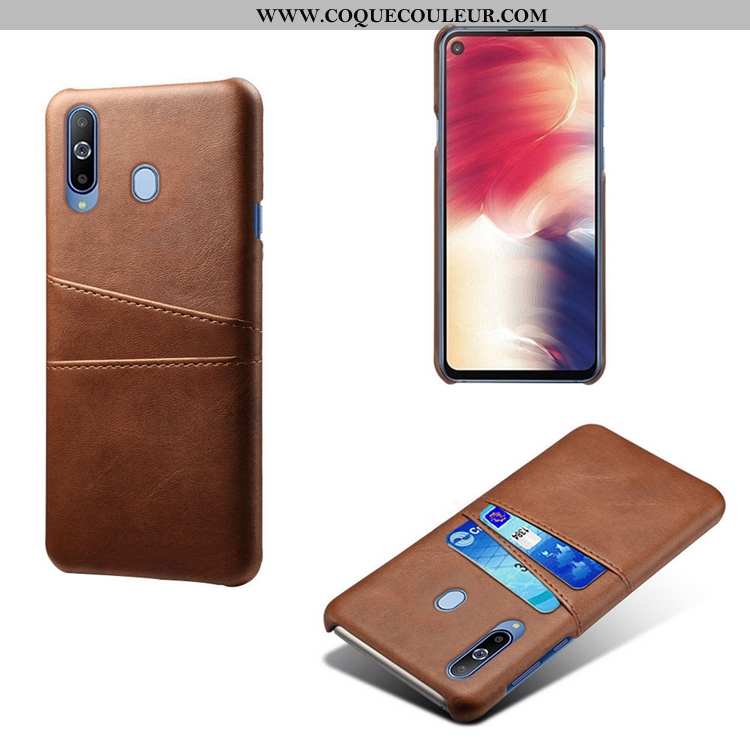 Housse Samsung Galaxy A60 Cuir Petit Téléphone Portable, Étui Samsung Galaxy A60 Modèle Fleurie Jaun