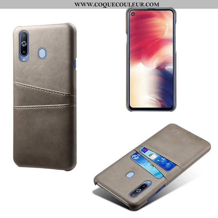 Housse Samsung Galaxy A60 Cuir Petit Téléphone Portable, Étui Samsung Galaxy A60 Modèle Fleurie Jaun