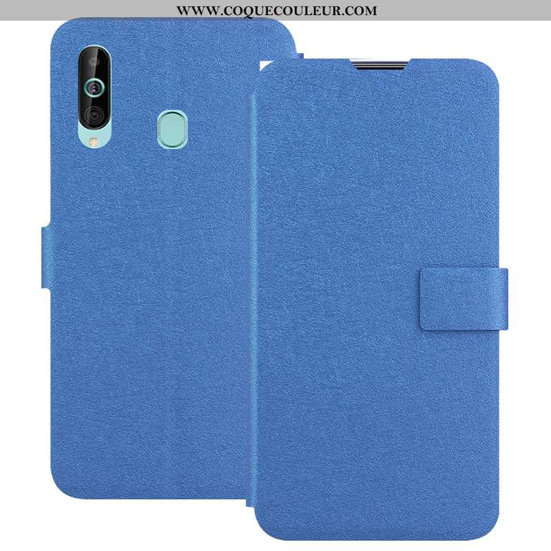 Coque Samsung Galaxy A60 Protection Bleu Housse, Housse Samsung Galaxy A60 Cuir Étoile