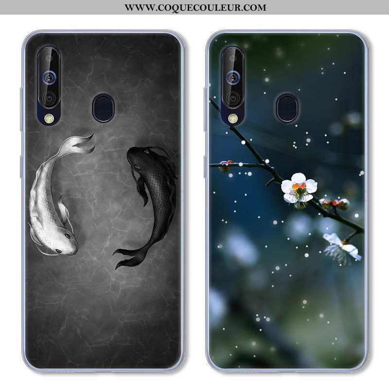 Housse Samsung Galaxy A60 Silicone Étoile Dessin Animé, Étui Samsung Galaxy A60 Protection Noir